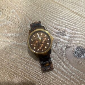 Michael Kors Brown and Gold Watch with Vintage Design